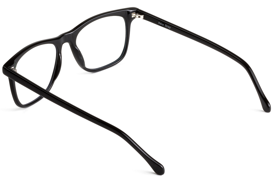 Jemison eyeglasses in black viewed from angle