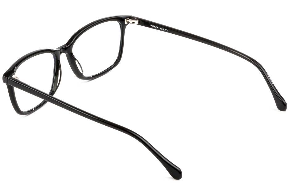 Faraday LBF eyeglasses in black viewed from rear