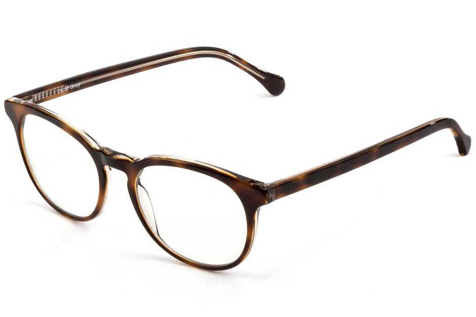 Roebling LBF eyeglasses in sazerac crystal viewed from angle