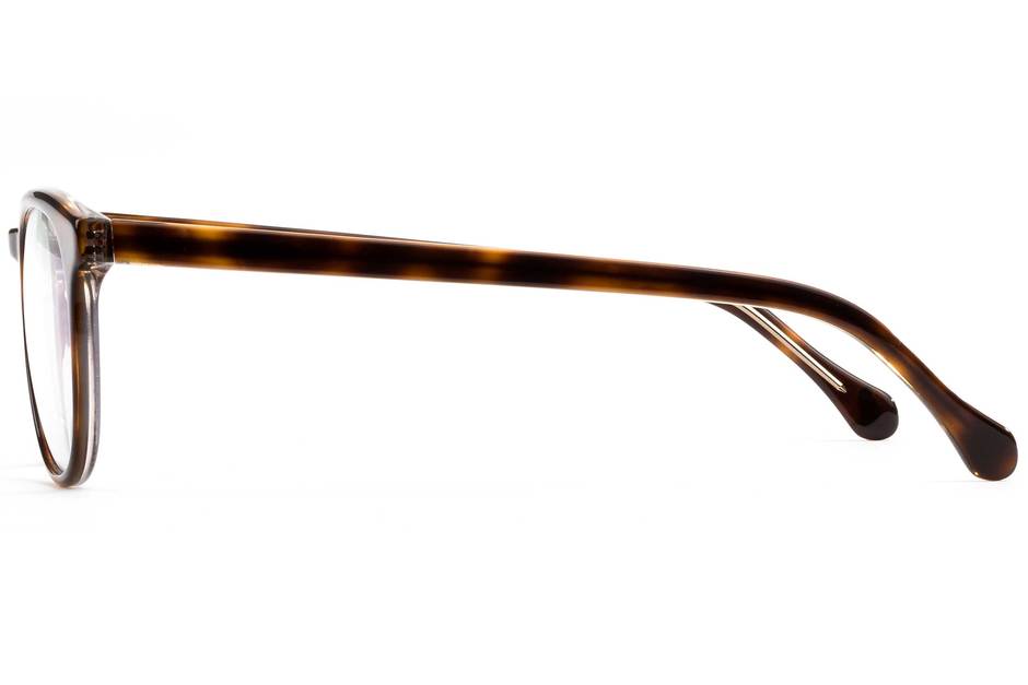 Roebling LBF eyeglasses in sazerac crystal viewed from side