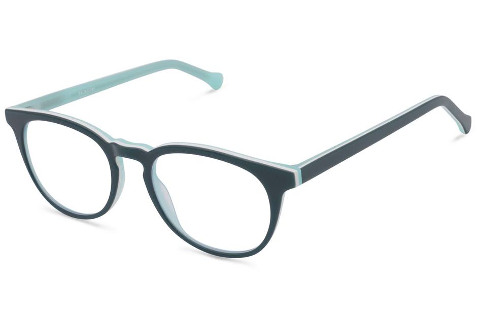 Roebling K2 eyeglasses in spearmint viewed from angle
