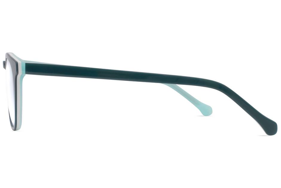 Roebling K2 eyeglasses in spearmint viewed from side