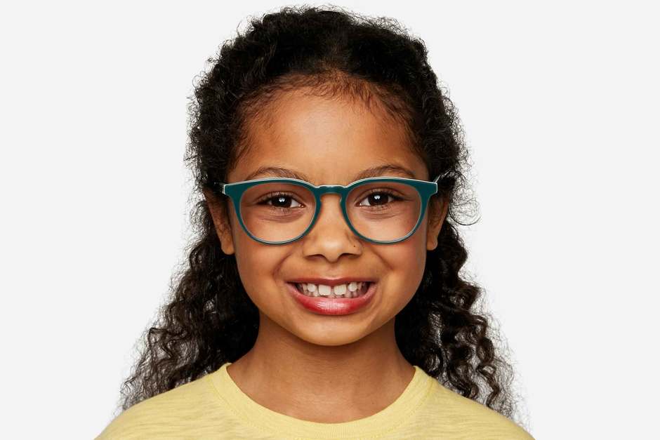 Roebling K2 eyeglasses in spearmint on female model viewed from front