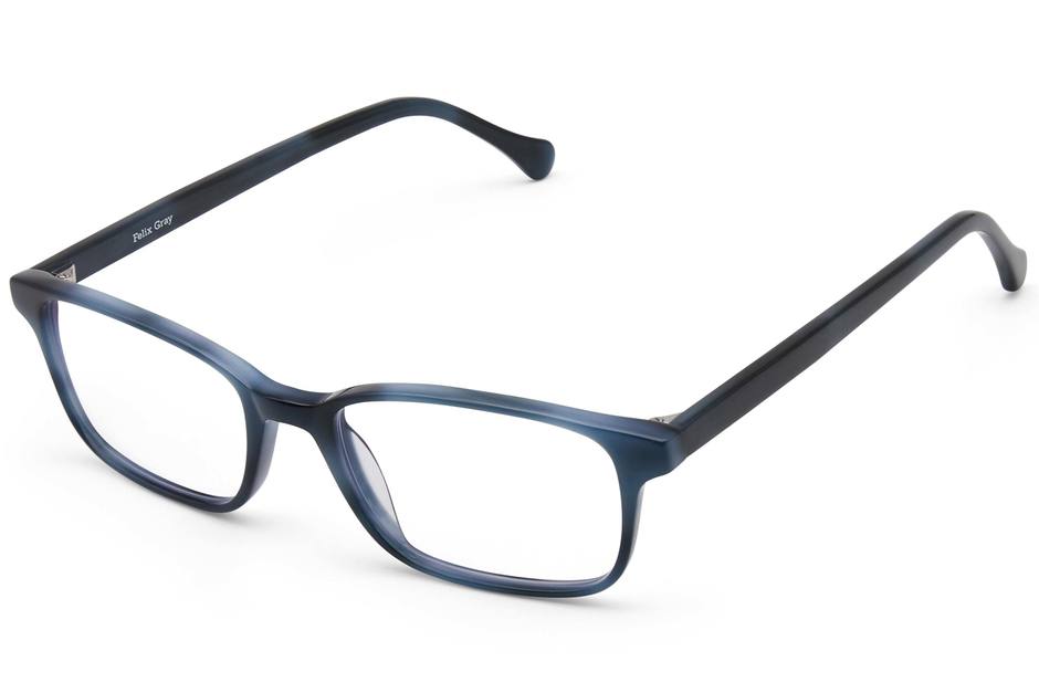 Carver eyeglasses in midnight surf viewed from angle