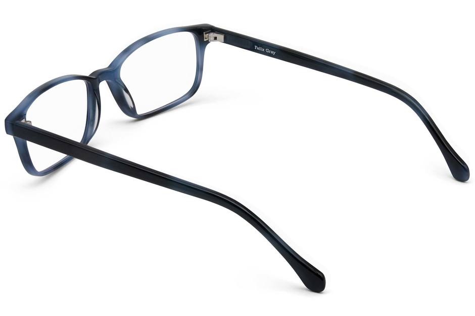 Carver eyeglasses in midnight surf viewed from rear
