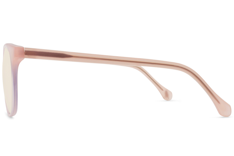 Lovelace sleepglasses in rose mallow viewed from side