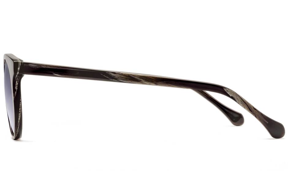 Turing sunglasses in horn viewed from side