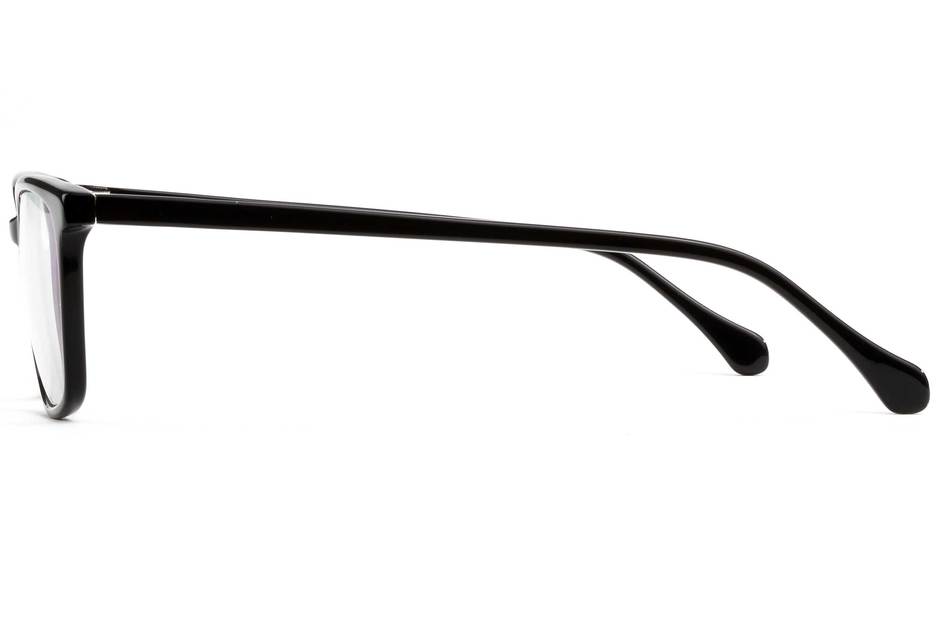 Faraday eyeglasses in black viewed from side