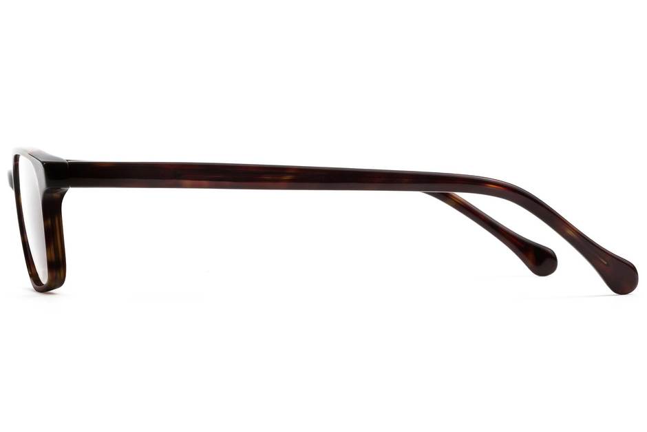 Carver eyeglasses in mahogany viewed from side