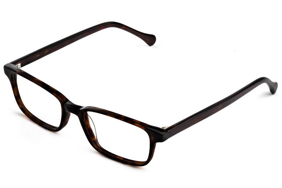 Carver eyeglasses in mahogany viewed from angle