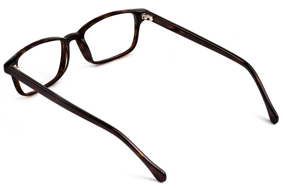 Carver eyeglasses in mahogany viewed from rear