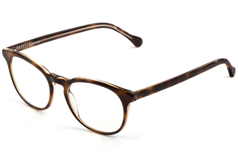 Roebling eyeglasses in sazerac crystal viewed from front