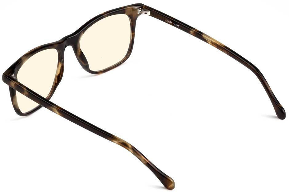 Jemison sleepglasses in whiskey tortoise viewed from rear