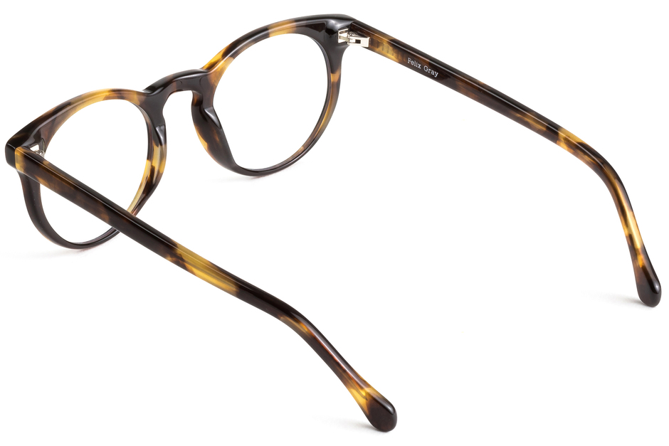 Turing eyeglasses in whiskey tortoise viewed from angle