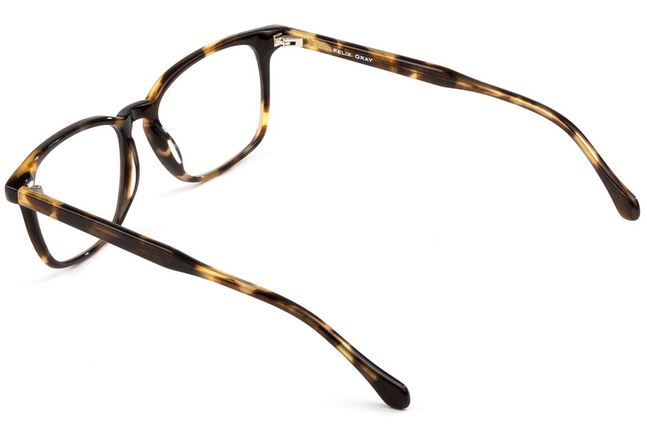 Nash eyeglasses in whiskey tortoise viewed from angle